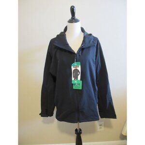 Kirkland Signature Mens XL Black Hooded Jacket With Full-Zip Closure & Adjustabl